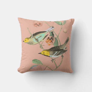 Vintage Songbird Throw Pillow