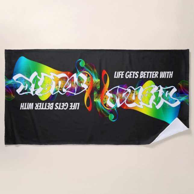 Vintage Songs of Today Beach Towel (Front)