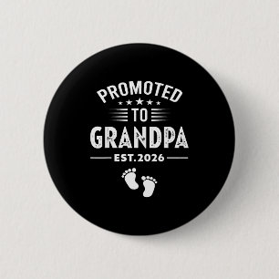 Vintage soon to be grandpa 2026 promoted to grandp 2 inch round button