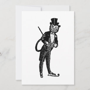 Vintage Sophisticated Opera Cat Invitation