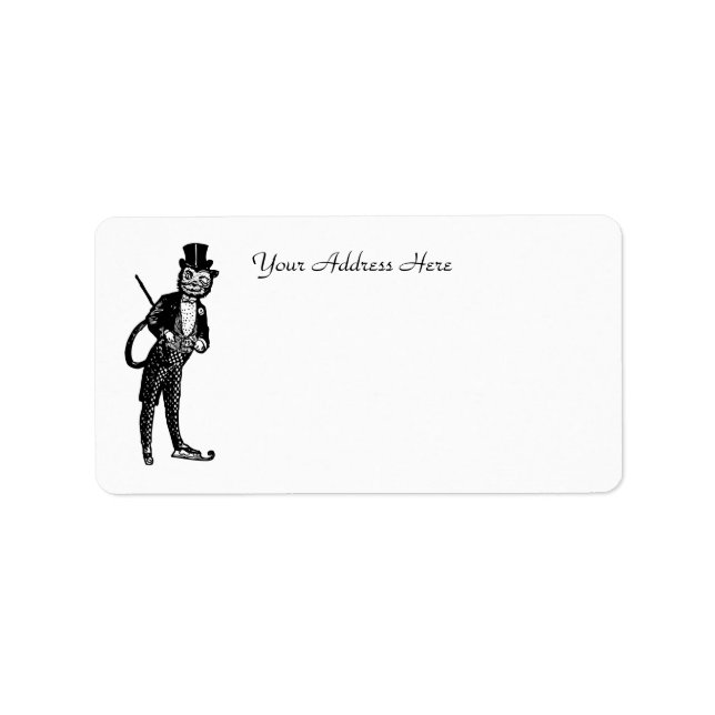 Vintage Sophisticated Opera Cat  Label (Front)