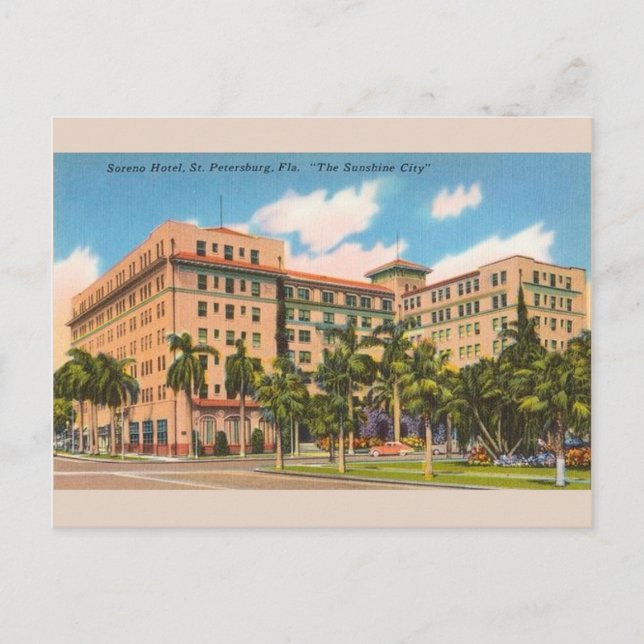 Vintage Soreno Hotel St. Petersburg FL Postcard (Front)