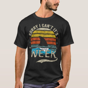 Vintage Sorry I Cant Its Week Funny Shark For Mens T-Shirt