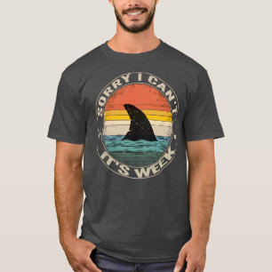 Vintage Sorry I Cant Its Week Funny Shark For Mens T-Shirt