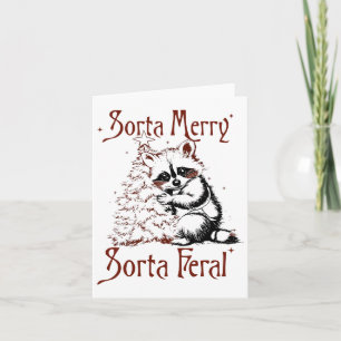 Vintage Sorta Merry Sorta Feral Raccoon Lover Chri Card
