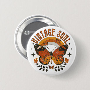 Vintage Soul Butterfly 2 Inch Round Button