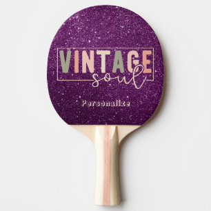 Vintage Soul Quote Retro Colors Purple Glitter Ping Pong Paddle