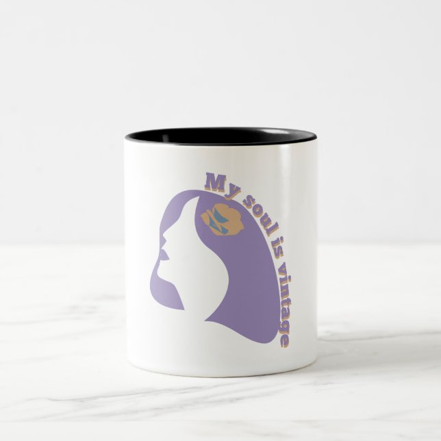 vintage soul  Two-Tone coffee mug (Center)