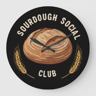 Vintage Sourdough Social Club | Artisan Bread Bake Large Clock