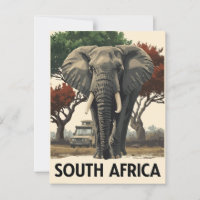 Vintage South Africa Elephant Safari Travel