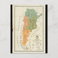 Vintage South American Map Postcard