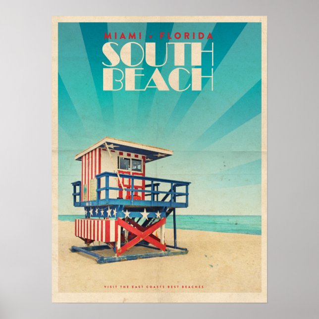 Vintage South Beach Florida Poster (Front)