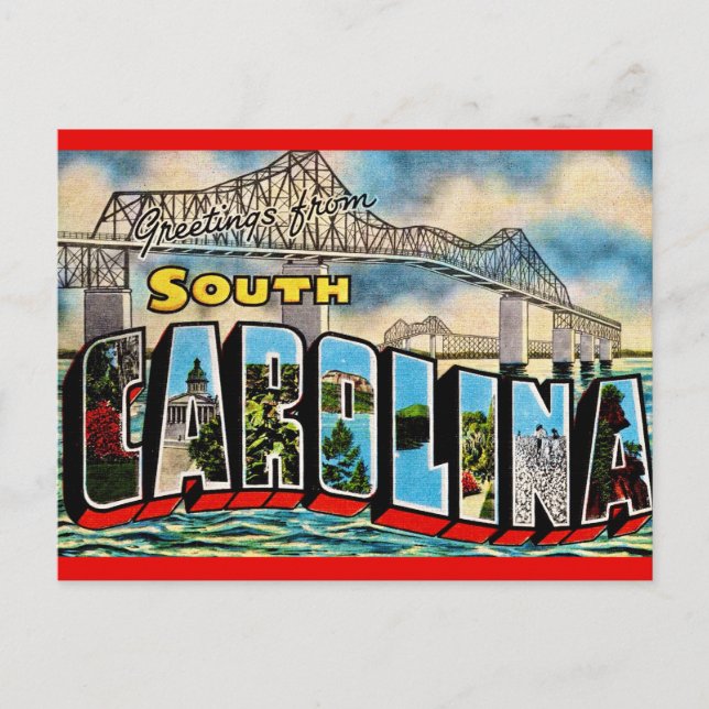 Vintage South Carolina Greeting Postcard (Front)