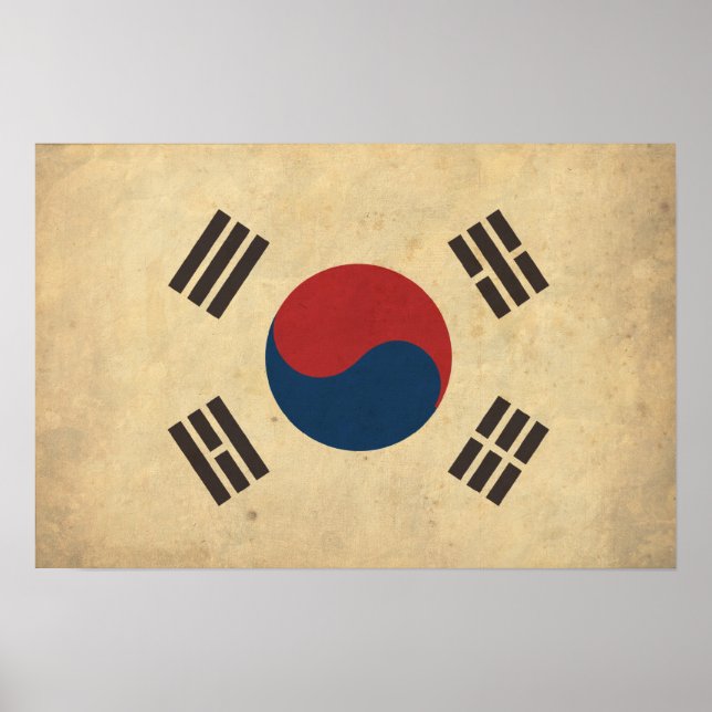 Vintage South Korea Flag Poster (Front)
