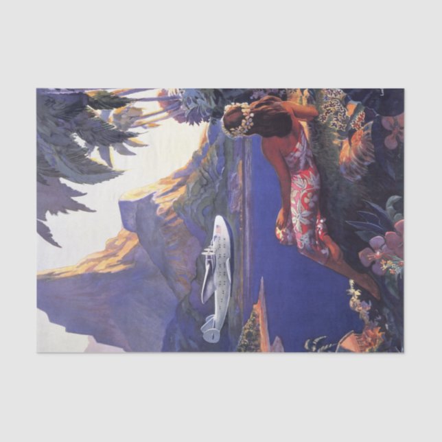 Vintage South Sea Isles Travel Tissue Paper (Front)