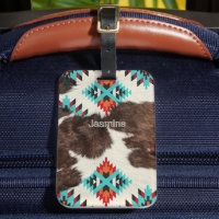 Vintage South Western Cowhide Aztec Pattern