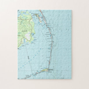 Vintage Southern Outer Banks Map (1957) Jigsaw Puzzle