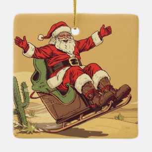 vintage Southwestern Christmas  Ceramic Ornament