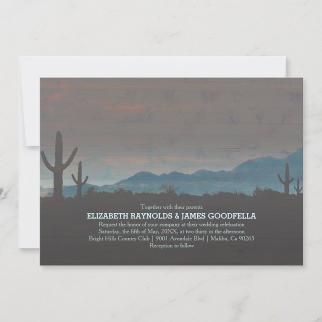 Vintage Southwestern Wedding Invitations (Front)