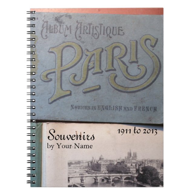 Vintage Souvenirs de Paris Carnet personnalisé 3 (Devant)