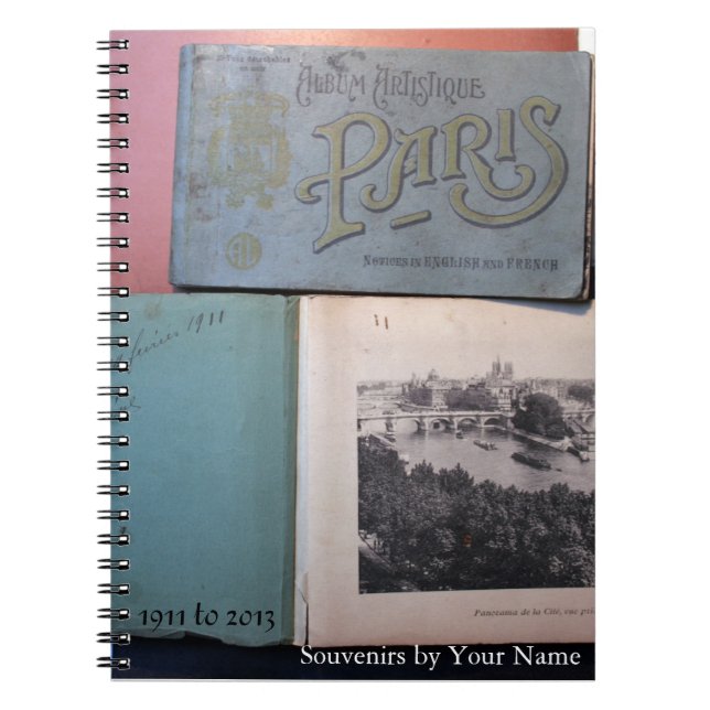 Vintage Souvenirs de Paris Personalized Notebook 1 (Front)