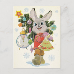Vintage Soviet New Year/Christmas Postcard