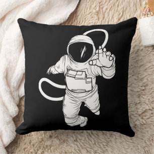 Vintage space astronaut throw pillow