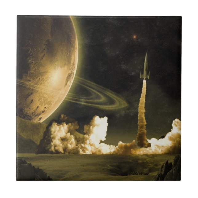 Vintage Space Launch Tile (Front)