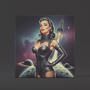 Vintage Space Pin-up Tile