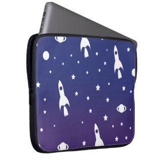 vintage Space Rockets Pattern Laptop Sleeve