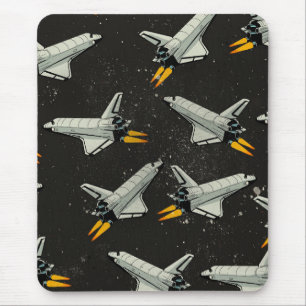 vintage Space Shuttle pattern Mouse Pad