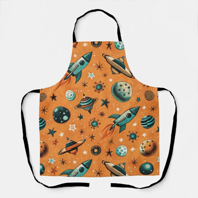 Vintage Spacecraft Rocket Ships Pattern -Cosmos(1) Apron (Front)