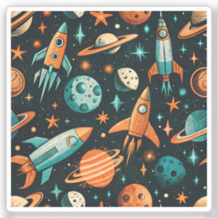Vintage Spacecraft Rocket Ships Pattern -Cosmos(2)