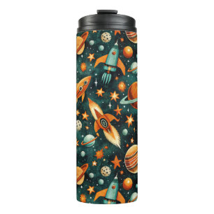 Vintage Spacecraft Rocket Ships Pattern -Cosmos(3) Thermal Tumbler