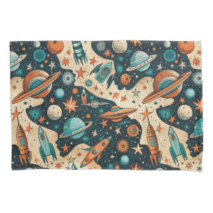 Vintage Spacecraft Rocket Ships Pattern -Cosmos(4) Pillowcase