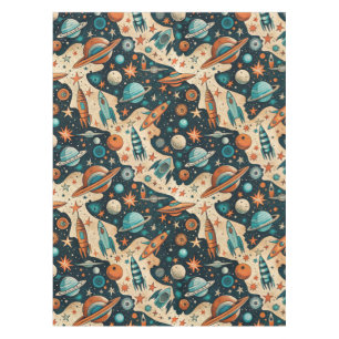 Vintage Spacecraft Rocket Ships Pattern -Cosmos(4) Tablecloth