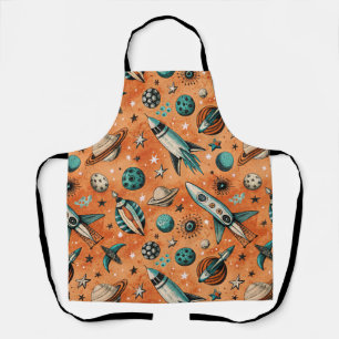Vintage Spacecraft Rocket Ships Pattern -Cosmos(5) Apron