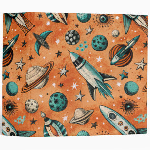 Vintage Spacecraft Rocket Ships Pattern -Cosmos(5) Binder