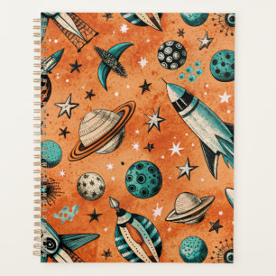 Vintage Spacecraft Rocket Ships Pattern -Cosmos(5) Planner