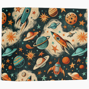 Vintage Spacecraft Rocket Ships Pattern -Cosmos(6) Binder