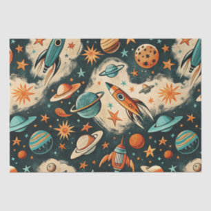 Vintage Spacecraft Rocket Ships Pattern -Cosmos(6) Tissue Paper