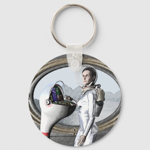 vintage spacegirl keychain