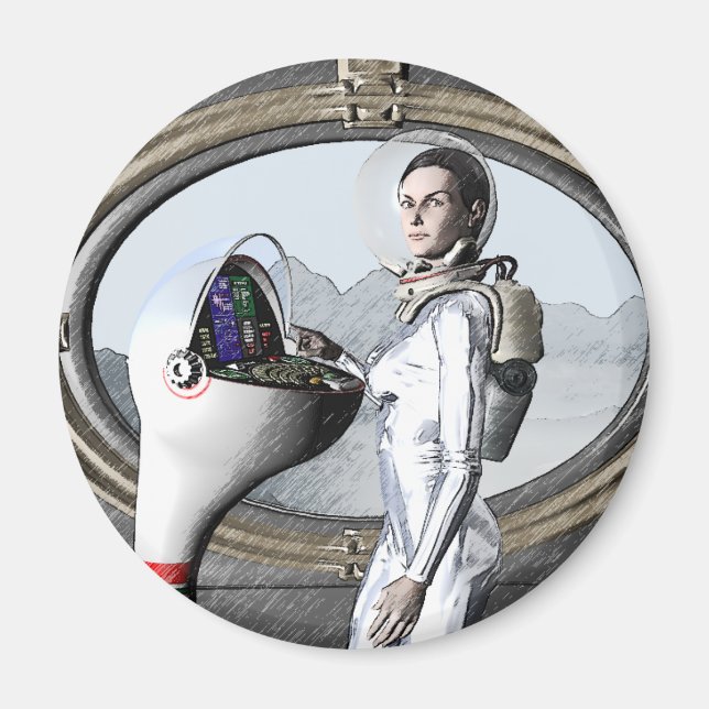 vintage spacegirl magnet (Front)