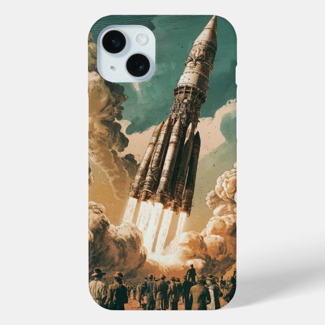 Vintage Spaceship Launch Case-Mate iPhone Case (Back)