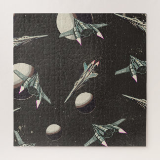 vintage spaceship pattern jigsaw puzzle