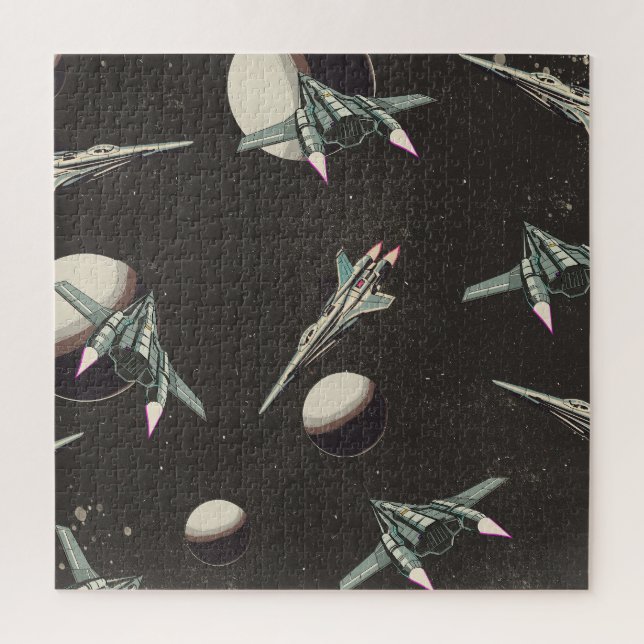 vintage spaceship pattern jigsaw puzzle (Vertical)
