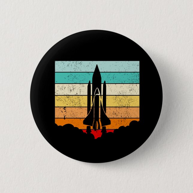 Vintage Spaceship /Space/Spacecraft 2 Inch Round Button (Front)