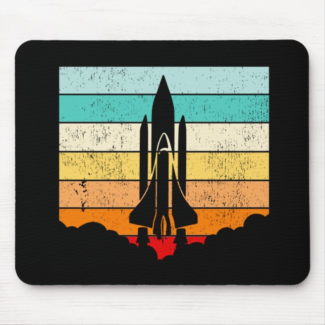 Vintage Spaceship /Space/Spacecraft Mouse Pad (Front)