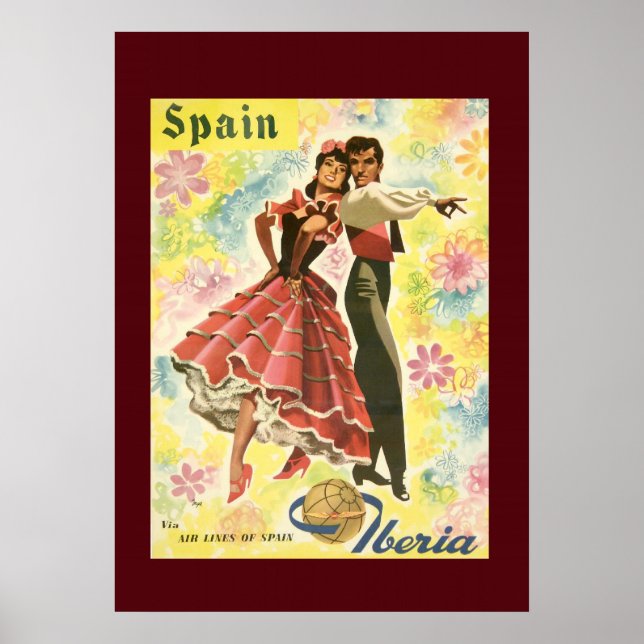 Vintage Spain Dancer Travel Poster (Front)