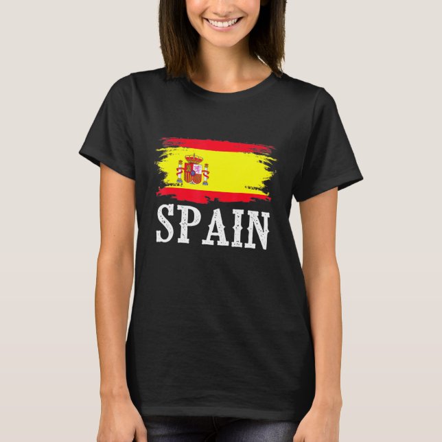 Vintage Spain Flag I Love Spain T-Shirt (Front)